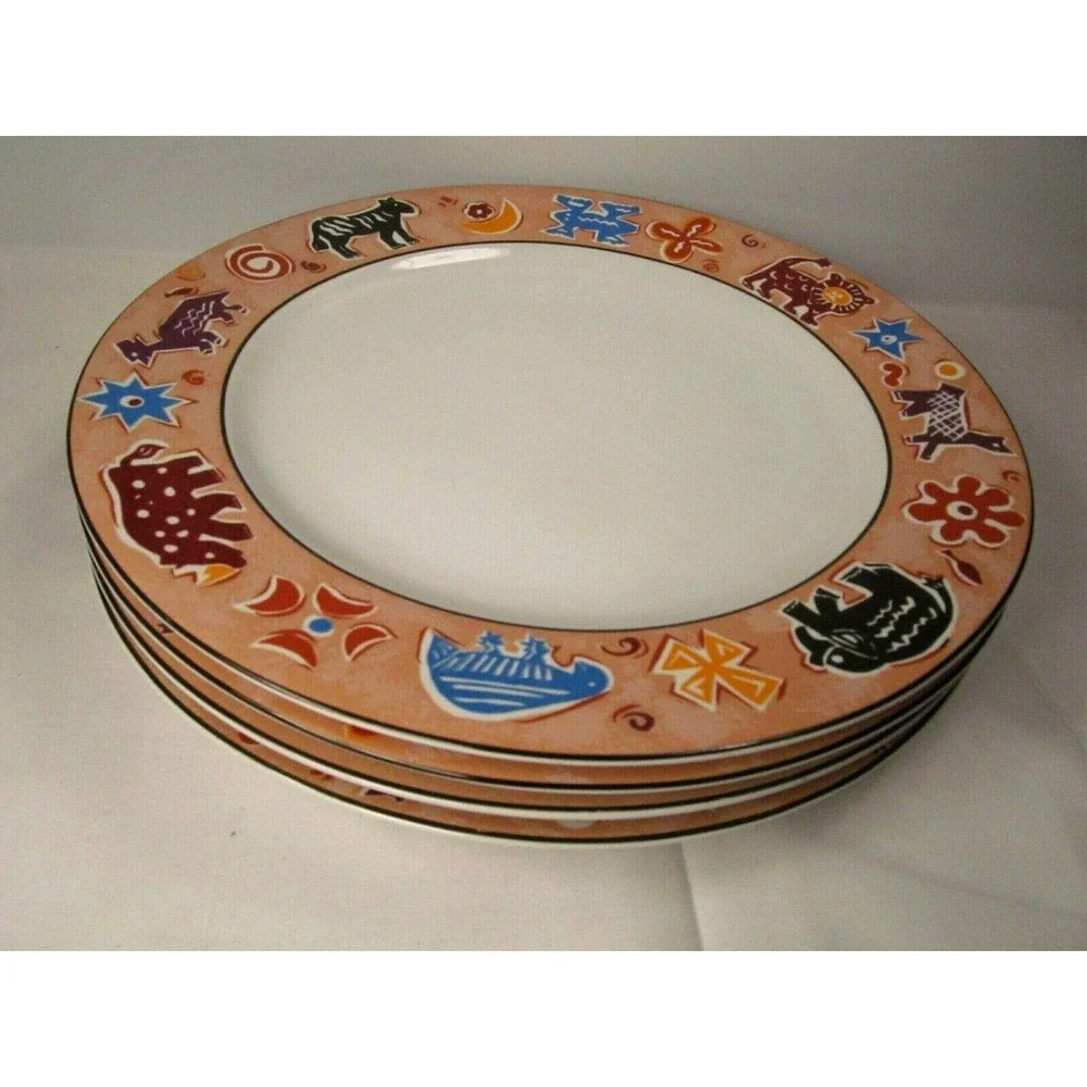 Furio Contemporary Casuals Zoo Animal Dinner Plates bundle of 4